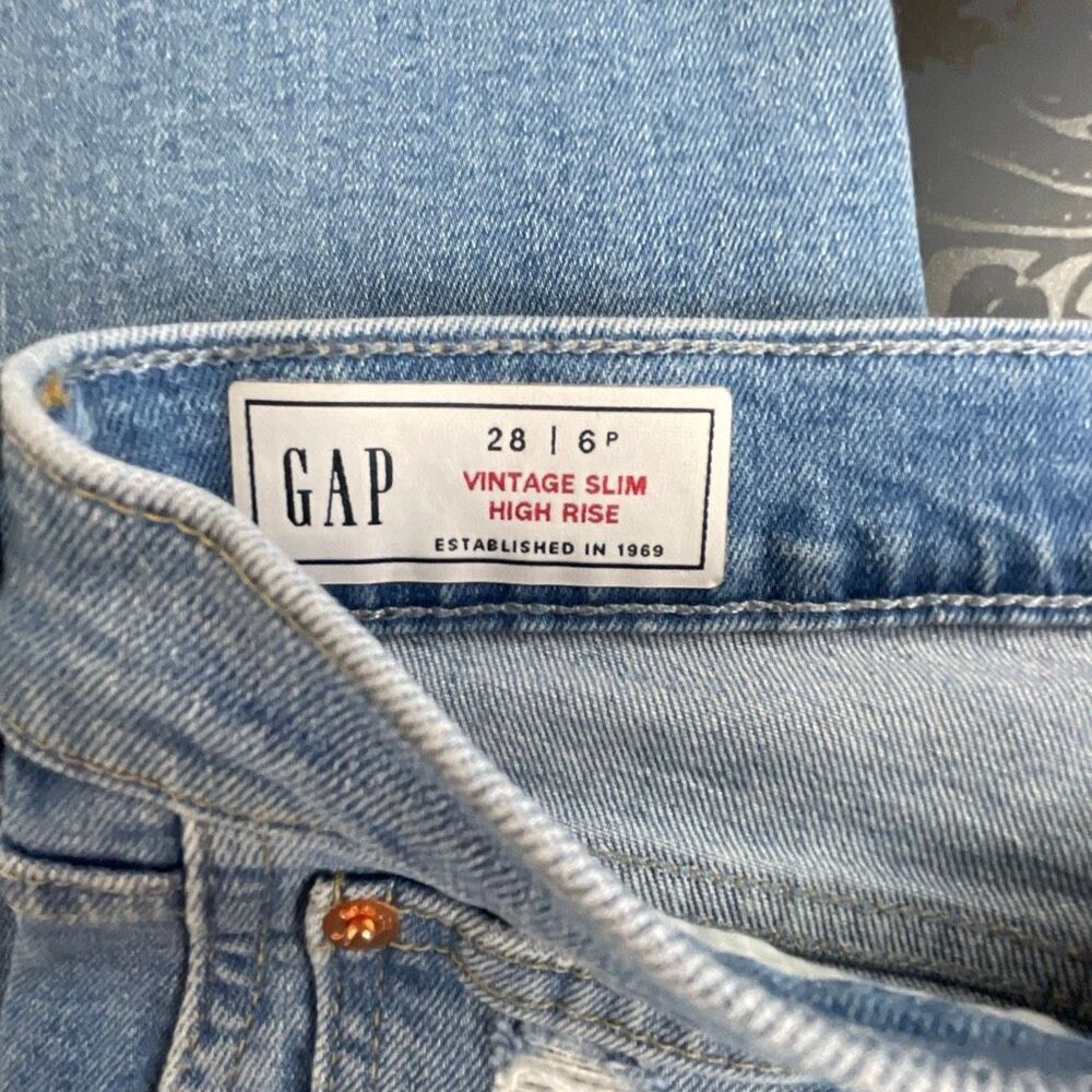 Gap Vintage Slim High Rise Jeans Size 28 / 6P - Picture 5 of 11